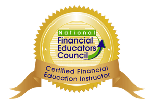 gold badge for National Financial Educators Council's Certified Financial Education Instructor