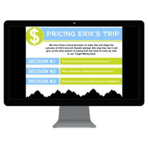 computer screen showing pricing erik's trip screen