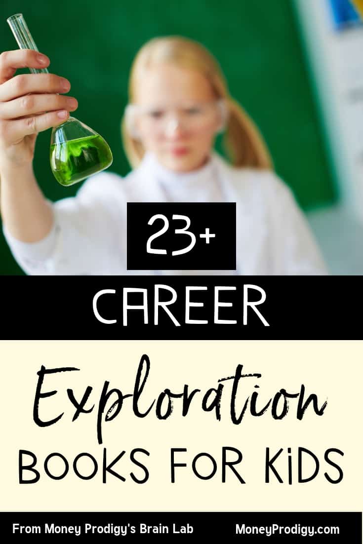 girl student with a chemistry beaker in her hand, a chalkboard background with text overlay 