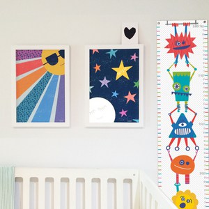 monster growth charts with red, orange, green, and yellow colors