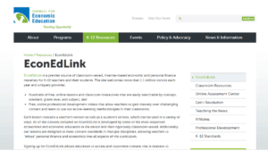 screenshot of EconEd link's homepage