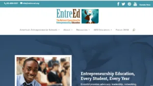 screenshot of EntreEd homepage