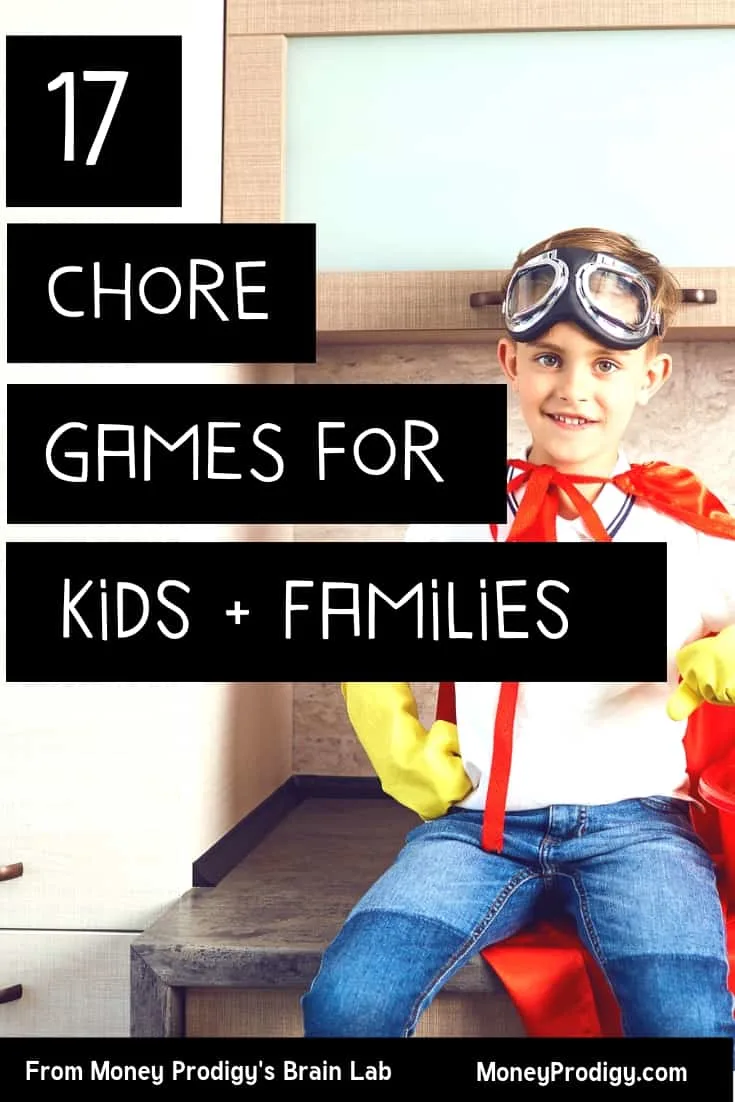 tween boy on counter with red cape and gloves, text overlay