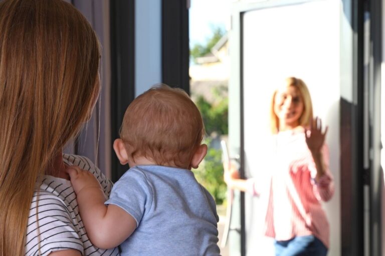 mom leaving son to be watched by teen babysitter