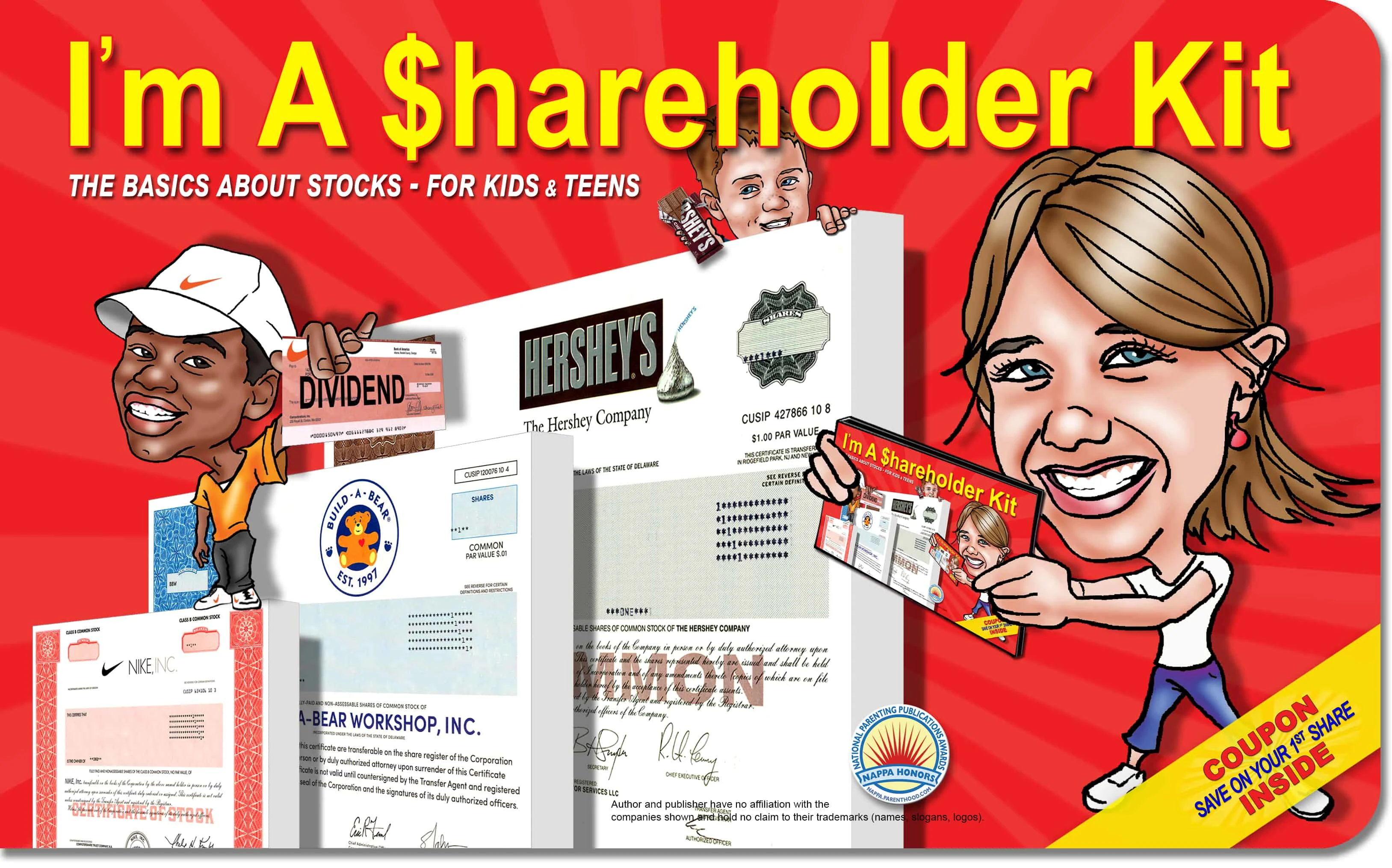 red and yellow I'm a Shareholder Kit book