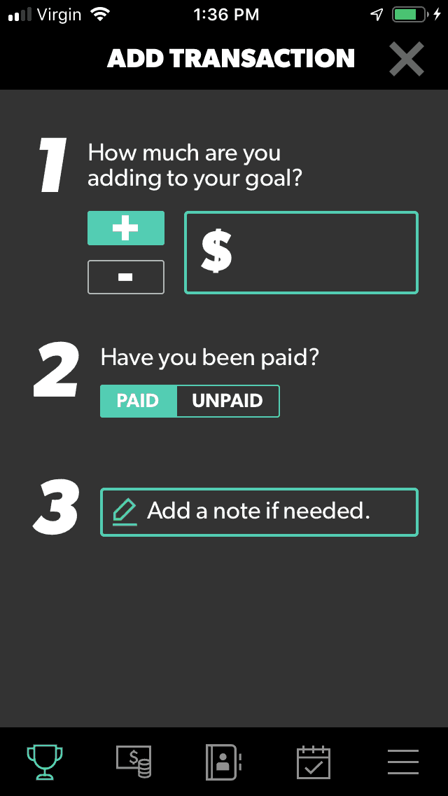 screenshot of budget app for teens