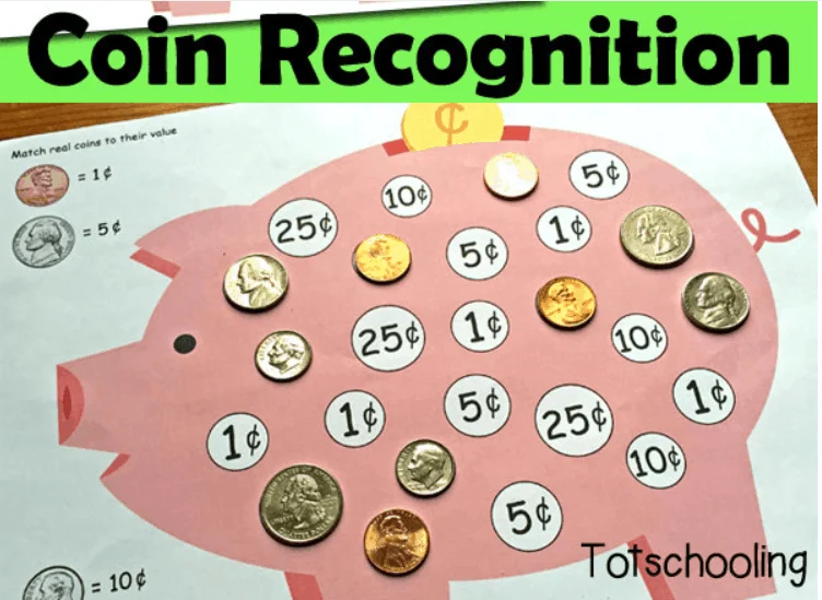 screenshot of coin recognition game