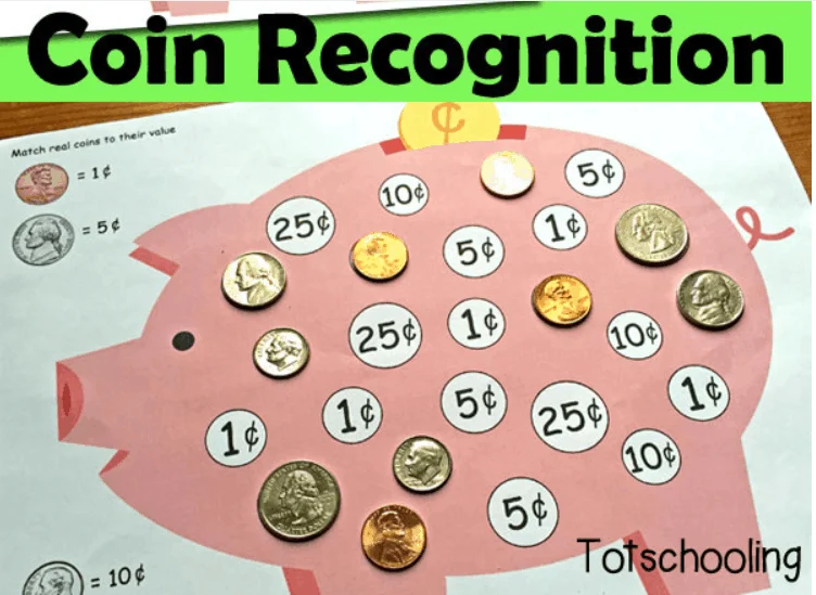 Piggy Bank Coin Recognition Sorting Activity (Teacher-Made)