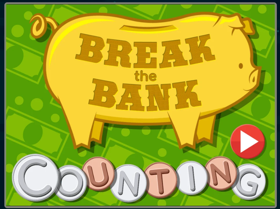 screenshot of Break the Bank online counting game
