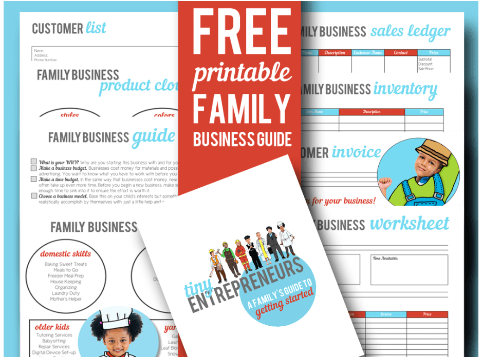 screenshot of family business guide - free printable