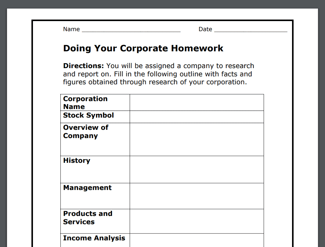 17 Stock Market Worksheets PDFs (Plus Stock Market Lessons)