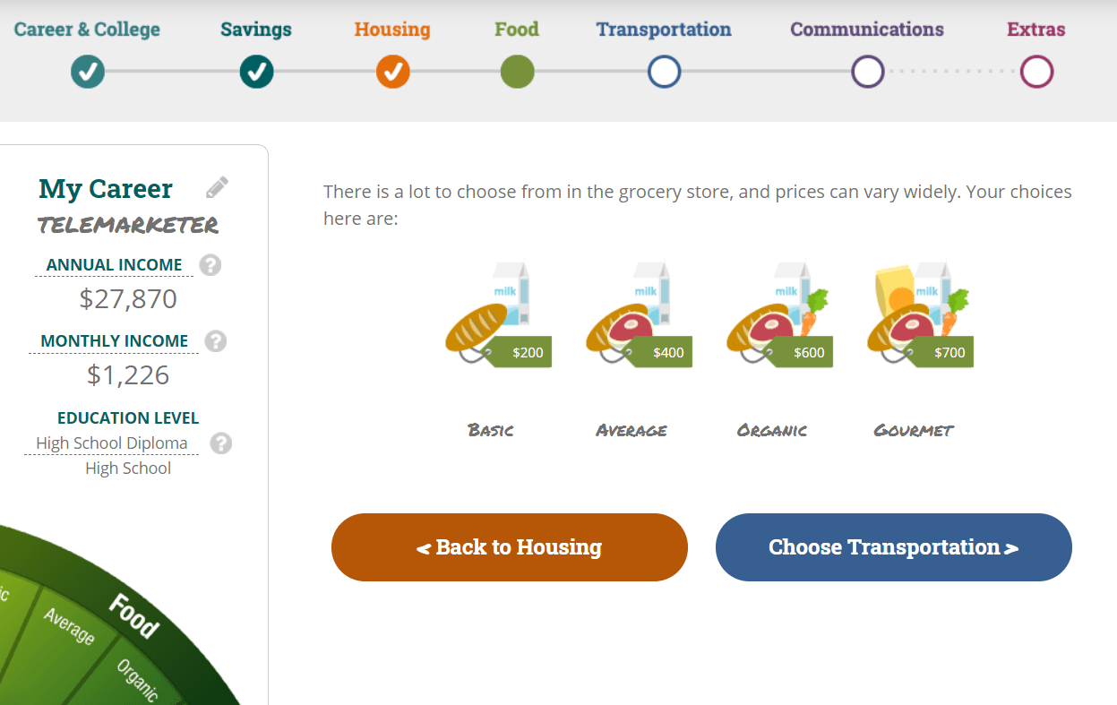 screenshot of claim your future personal finance literacy game for teens