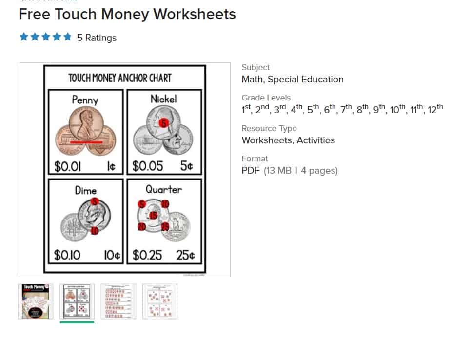 printable counting money worksheets for 2nd grade, touch money