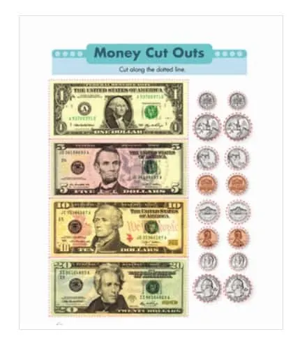 screenshot of printable fake money actual size pdf