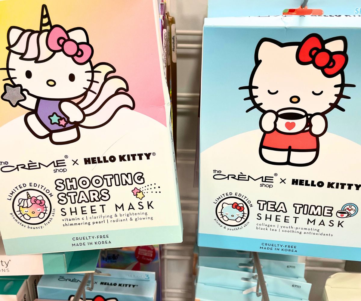 example of two South Korean Hello Kitty face masks