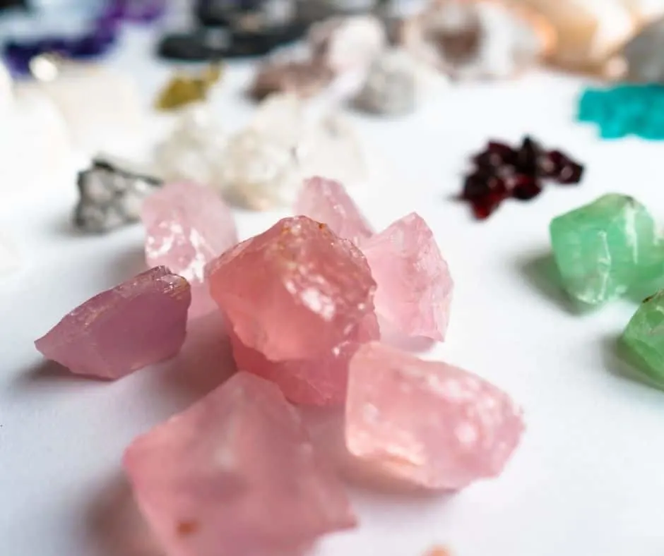 image of raw gems created by science that teens can do as Valentine's Day activity