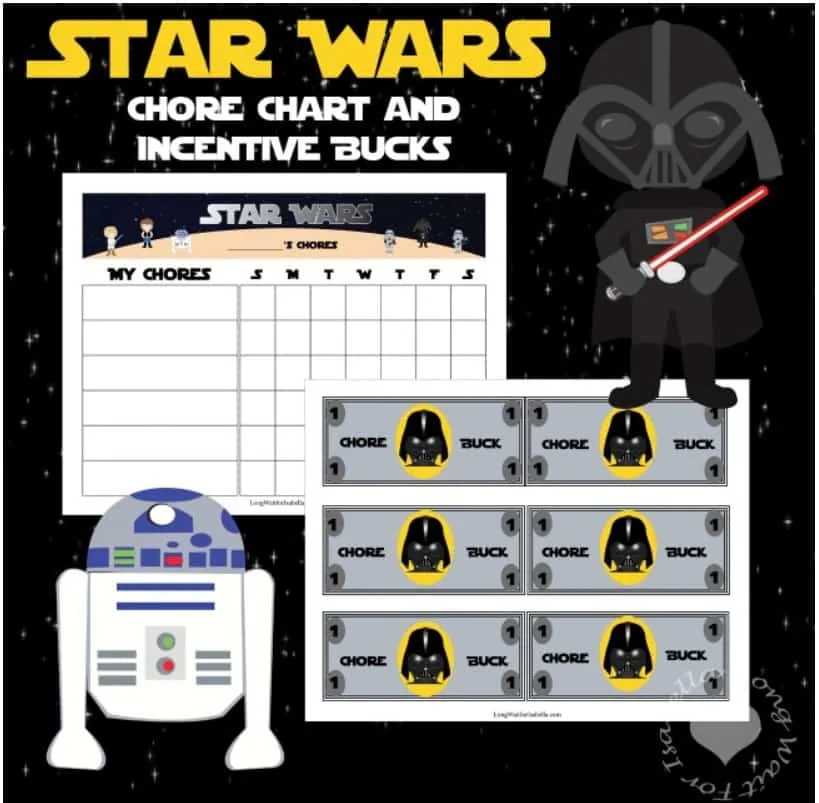 screenshot of behavior bucks printable Star Wars