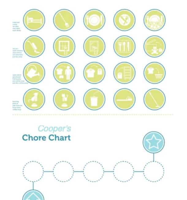 screenshot of free printable chore pictures chore chart