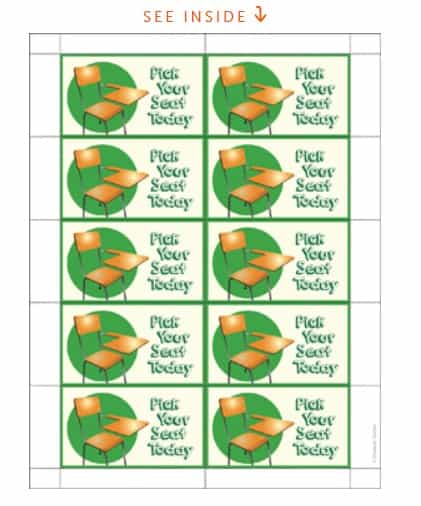 screenshot of scholastic printable good job tickets for classroom rewards