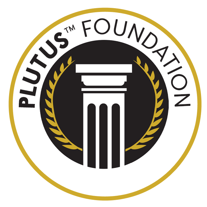 Plutus Foundation black and gold logo