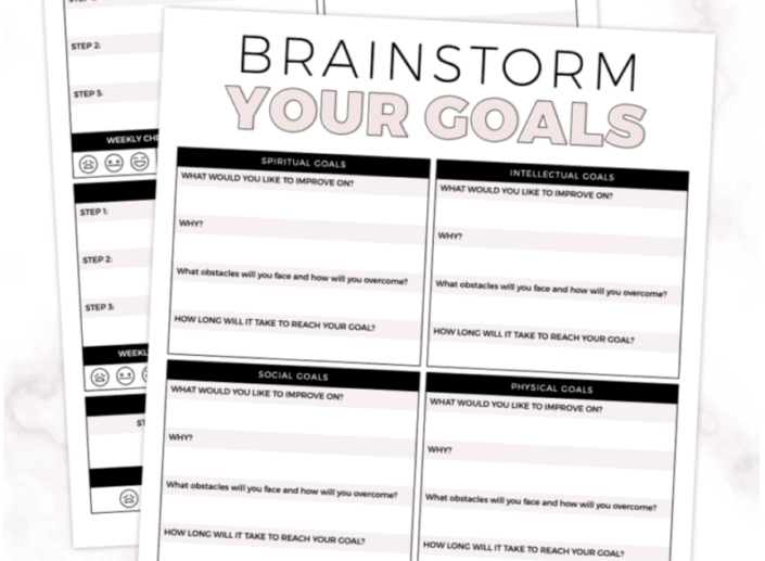 Printable Goal Sheets Pdf