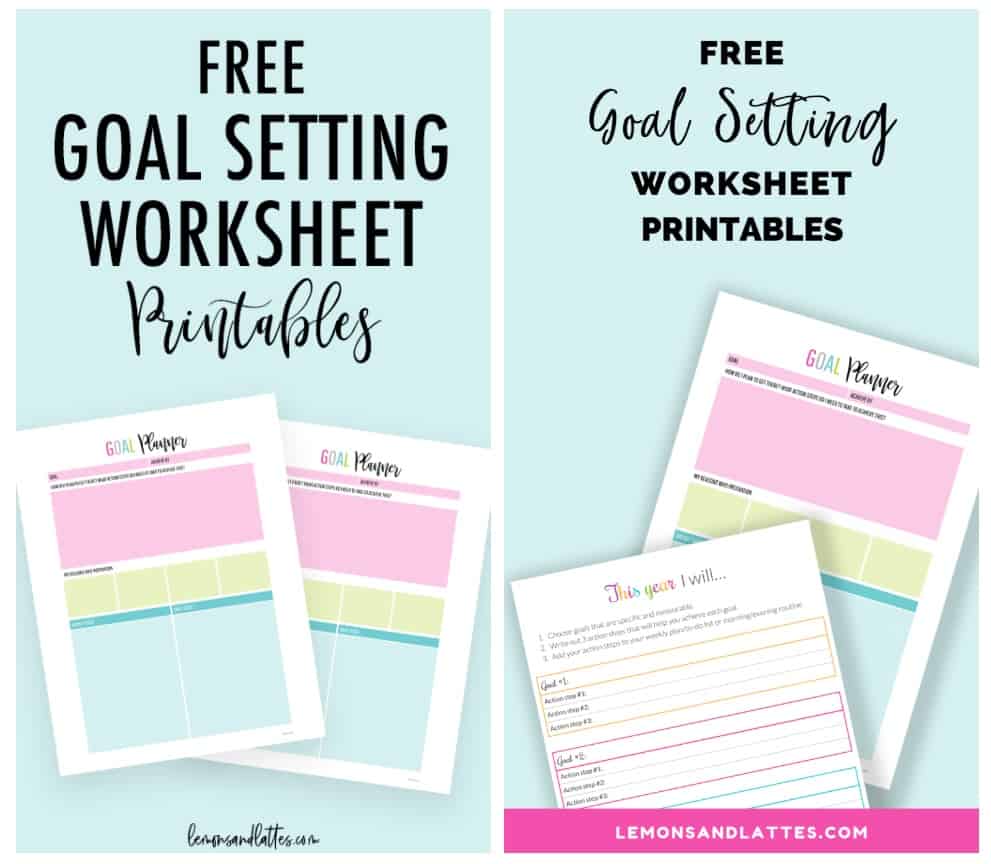 screenshot of goal planner for students PDF