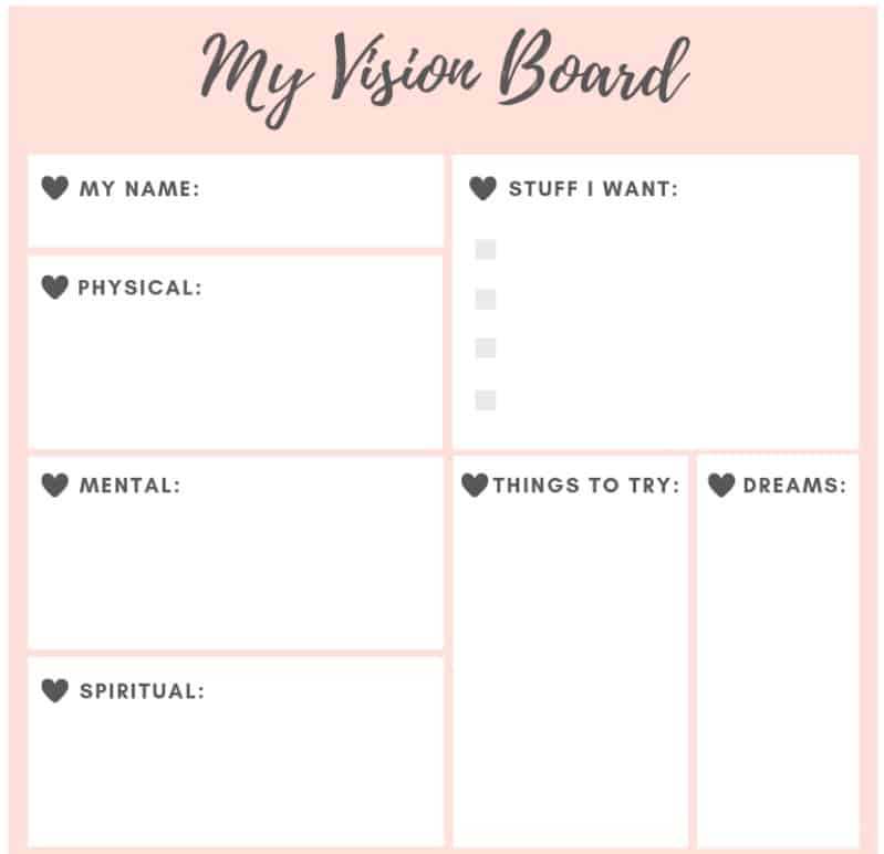 Vision Board Template For Students