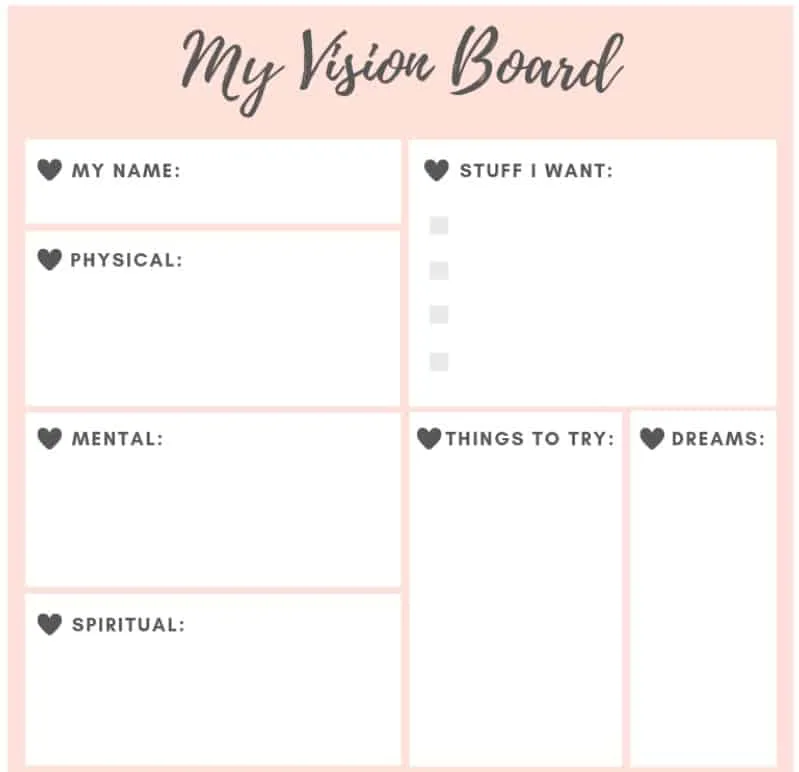7 Vision Board Worksheets For Students Pdfs
