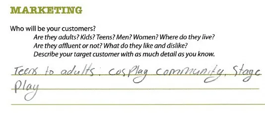 Marketing area of business plan filled out, says