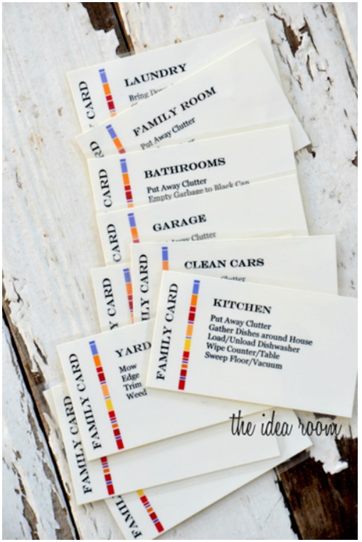 chore chart visuals family chore card printables, white cards with small square designs
