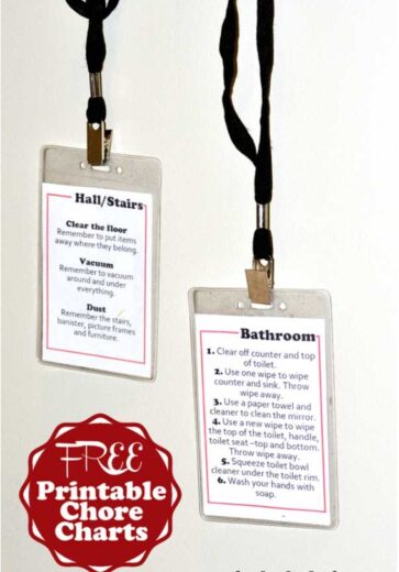 14 Sets of Free Printable Chore Cards (Kids &amp; Teens)
