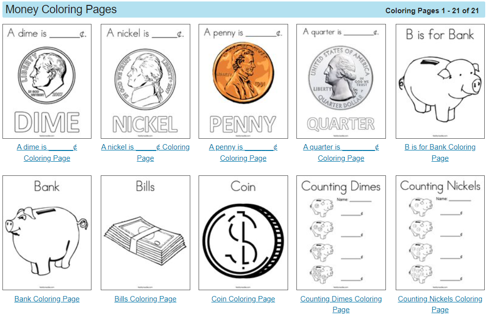 19 best money coloring pages both coins bills