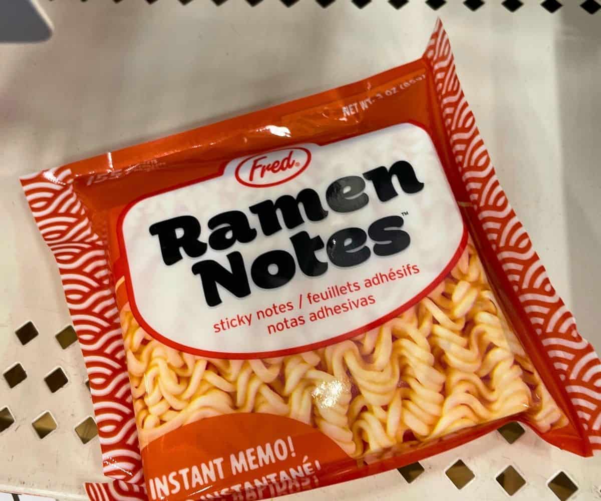 package of Ramen notes that looks like a package of Ramen noodles