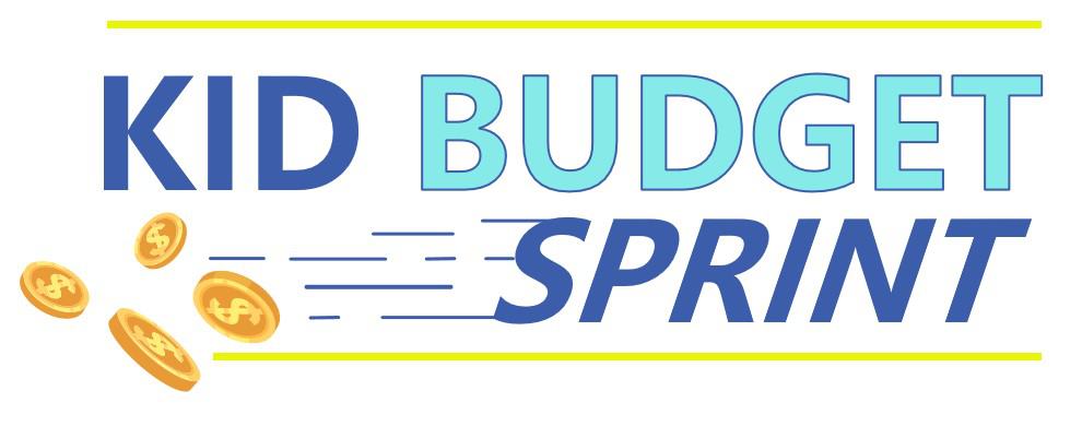 Kid Budget Sprint in blues, with coins coming out of the word sprint
