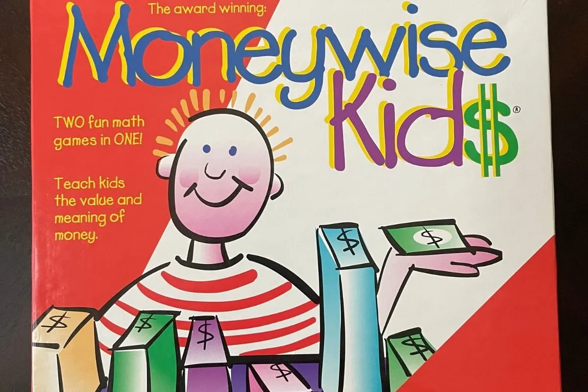 red and white moneywise kids money game box