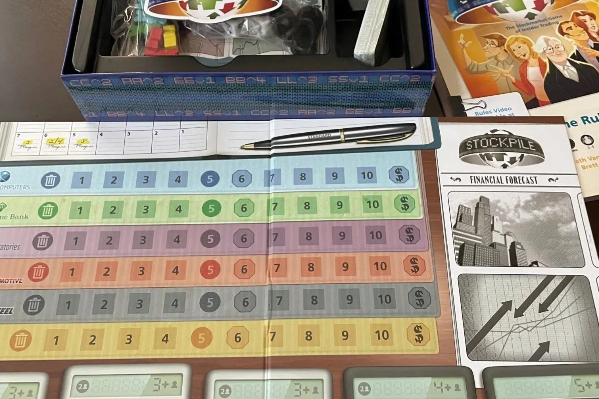 Stockpile board game box opened up