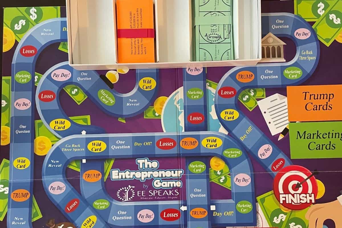 Entrepreneur Game board on dark table