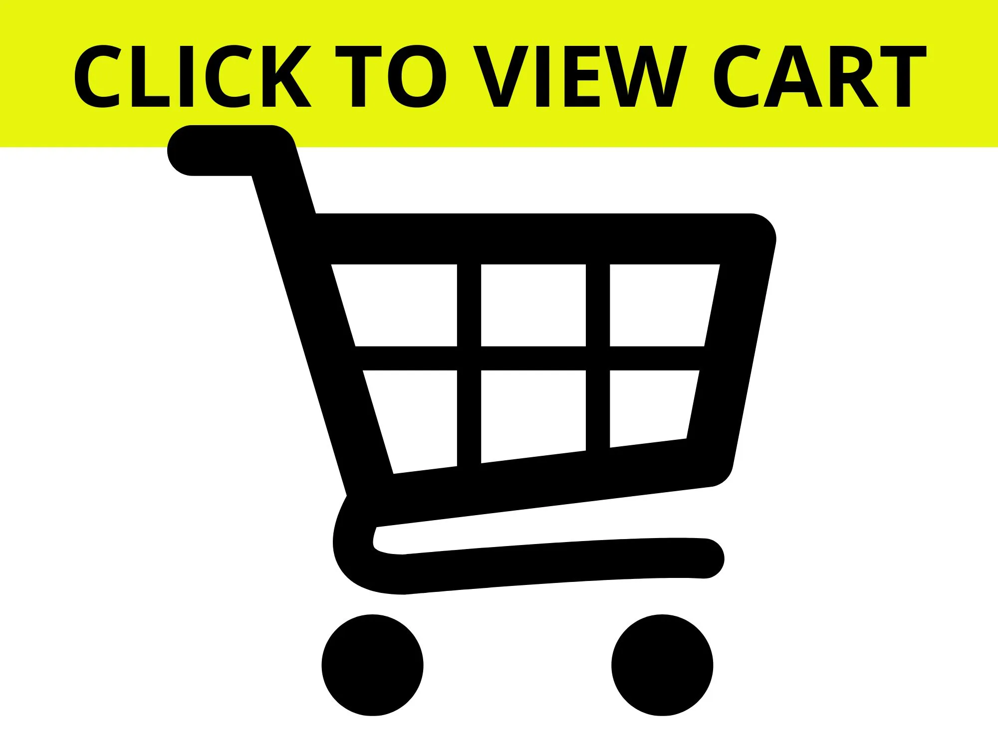 black and white cart, click image to view your total cart
