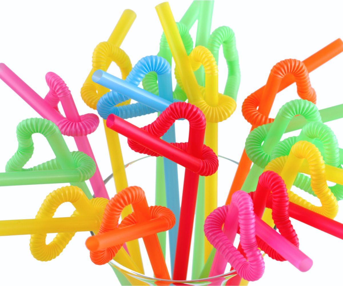 fun reusable straws in all kinds of colors in glass container