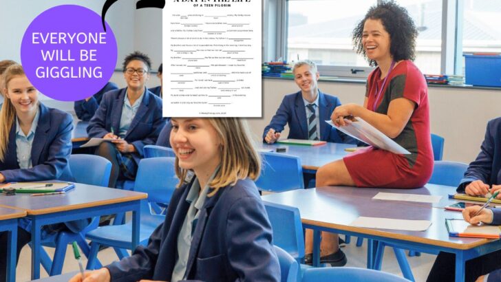 classroom full of teens in school uniform having so much fun