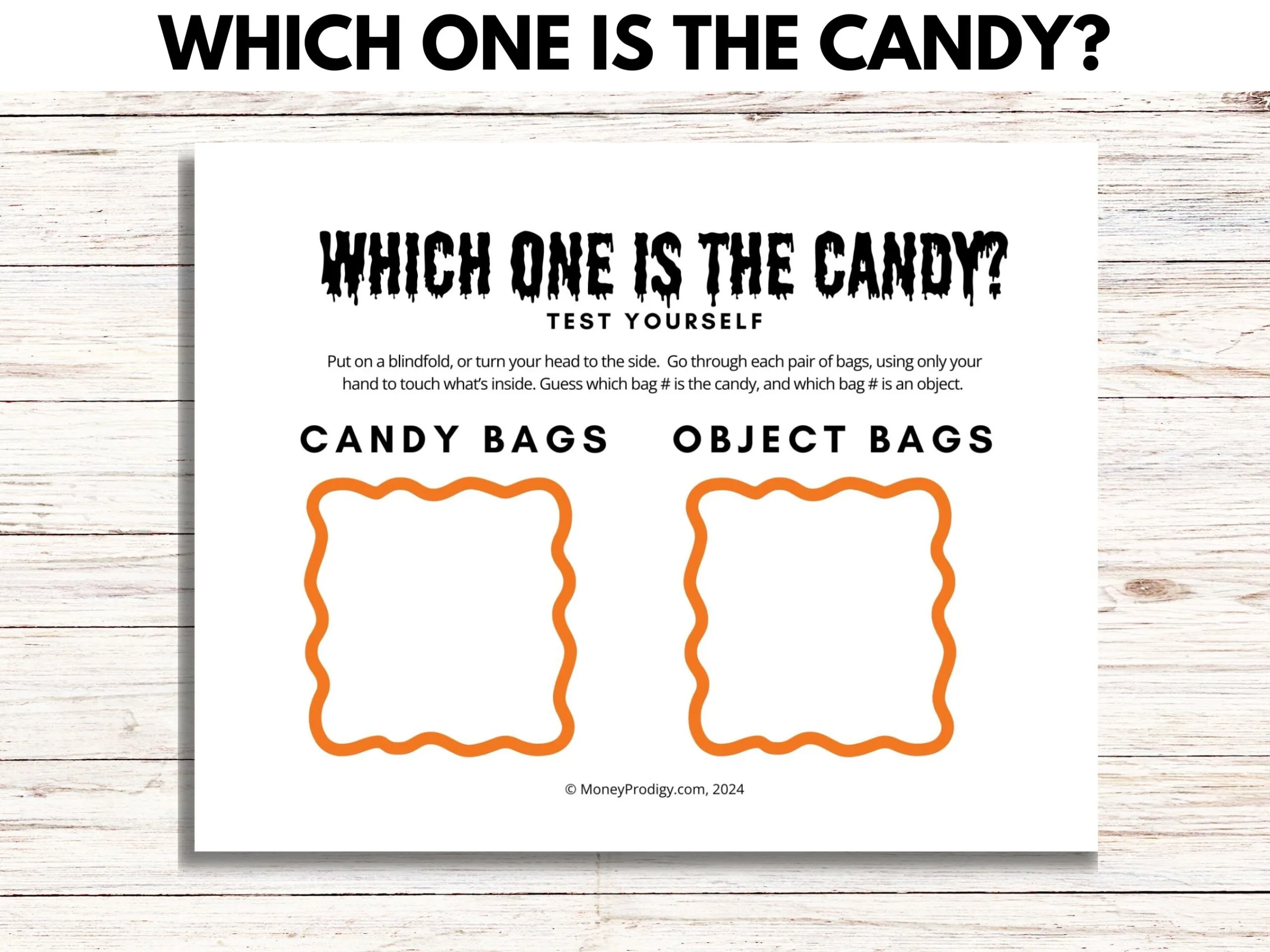 free printable Which One is the Candy on wooden desk background