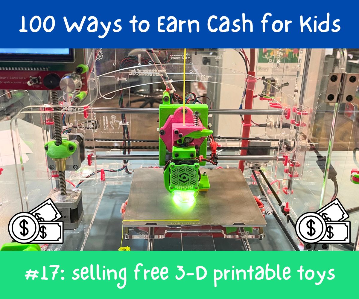 neon green and pink 3-D printer you can see inside of at library