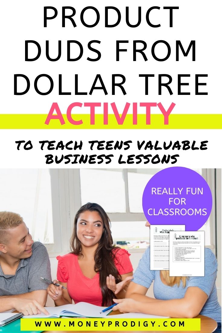 three teen business students doing dudes from dollar tree activity