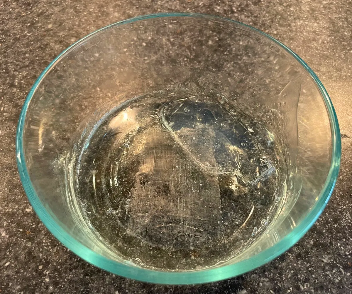 melted soap in glass bowl