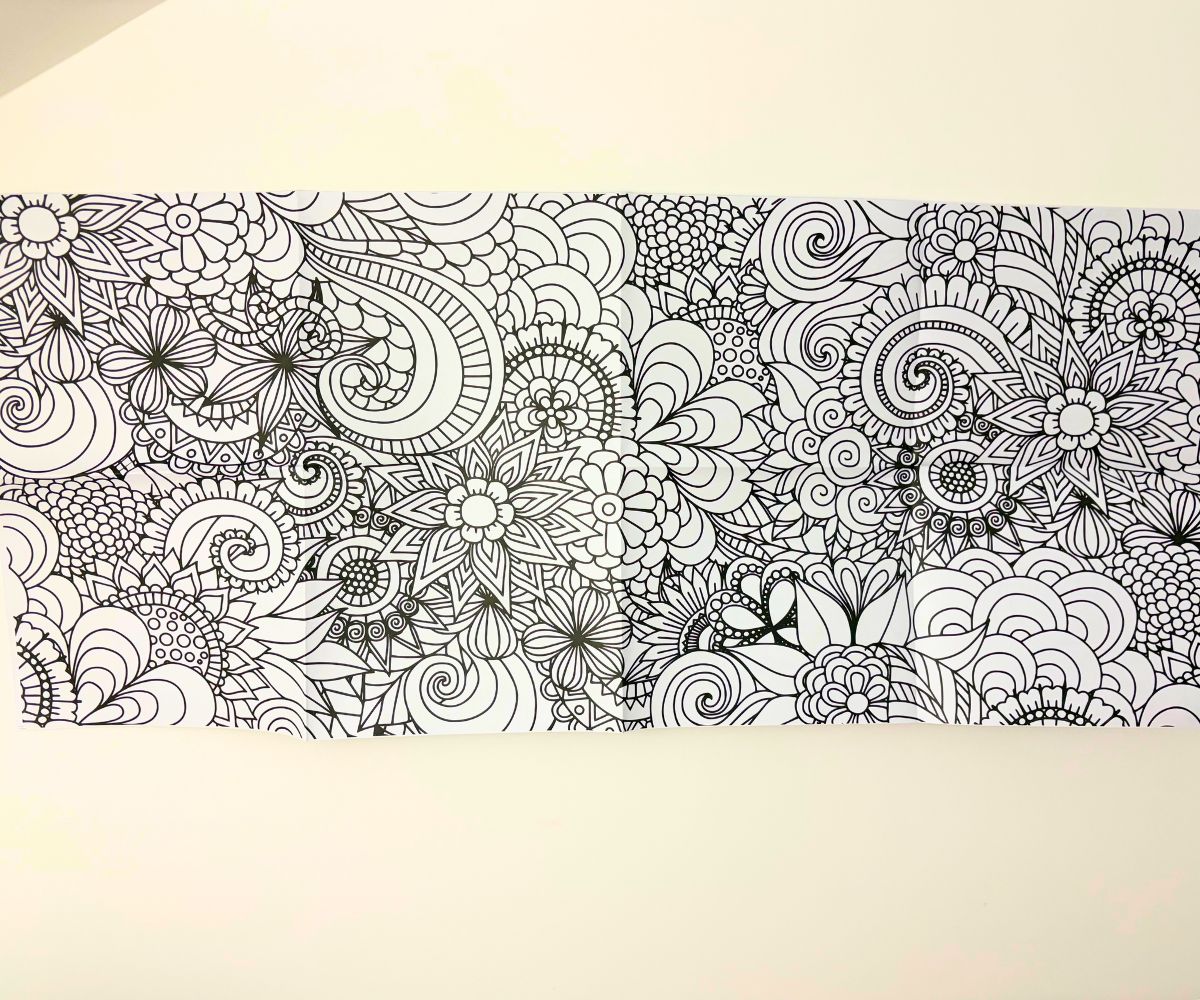 huge coloring tablecloth poster on the wall - mandala style